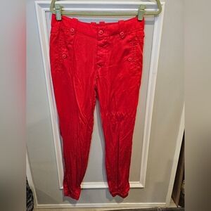 Ralph Lauren Red Pants With Buttons Size 2.